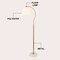 Jonathan Y Devon 60.5" Modern Glam Metal Arc LED Floor Lamp w/ Pleated Shade w/ Marble Base, Brass Gold/White JYL1148C - alternate 2