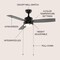 Jonathan Y Blair 42" 1-Light Modern Minimalist 3-Speed Iron Height Adjustable Integrated LED Ceiling Fan w/Pull JYL9725A - alternate 2