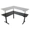 Homeroots Adjustable Black Wood and Stainless Steel L Shape Standing Desk 723784 - alternate 3