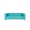 Homeroots 84" Teal Blue Faux Leather Sofa With Black Legs 530488 - alternate 3