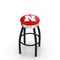 Holland Bar Stool Co 30" Blk Wrinkle Nebraska Swivel Bar Stool, Chrome Ring L8B3C30NebrUn - alternate 1