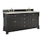 James Martin Vanities Brookfield 72" Double Vanity, Black Onyx, w/ 3 CM Siberian Silestone Top 547-V72-BKO-3SFR - alternate 2
