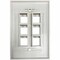 Eaton Tripp Lite Series Safe-IT 6-Port Single-Gang Keystone Wall Plate, Antibacterial, Ivory Matte, TAA N042AB-006-IVM - alternate 1