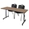 Regency Kobe T-Base Training Seminar Table W/ 2 M Stack Chairs, 60 in W, 24 in L, Noble Oak MKTRCT6024NO47BK - alternate 1