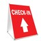 Signmission Check-in With Up Arrow, 36 Inch x 24 Inch A-frame Yard Sign, Plastic Sign SBC-2436-Check-in With Up Arrow - alternate 1
