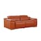 Homeroots 76in Orange and Silver Italian Leather Power Reclining Loveseat 720515 - alternate 3