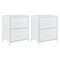 Homeroots Set Of Two 12" White Fabric Metal And Wood Two Drawer Dresser, 2PK 635729 - alternate 1