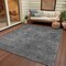 Homeroots 8' X 10' Gray And Smoky Black Abstract Washable Indoor Outdoor Area Rug 609319 - alternate 3