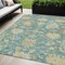 Homeroots 5' X 8' Teal Blue Ivory And Green Floral Washable Indoor Outdoor Area Rug 605224 - alternate 1