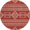 Homeroots 8' Red And Ivory Round Southwestern Washable Indoor Outdoor Area Rug 593716 - alternate 3