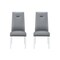 Homeroots Set of Two Gray And White Upholstered Faux Leather Dining Side Chairs 564888 - alternate 2