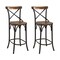 Homeroots 30" Brown and Black Solid Wood and Metal Counter Height Bar Chair 522386 - alternate 2