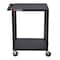 Luxor Utility Cart with Lipped Plastic Shelves, Polyethylene, 300 lb Load Capacity, 2 Shelves, 24 in L HE32-B - alternate 2