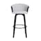 Homeroots 30" Light Gray And Black Fabric Swivel Bar Height Bar Chair 534425 - alternate 2