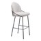 Homeroots Set of Two 30" Ivory And Black Shearling And Steel Bar Height Bar Chairs 555690 - alternate 2
