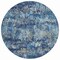 Homeroots 8' Navy Blue And Denim Blue Round Striped Washable Indoor Outdoor Area Rug 609560 - alternate 3