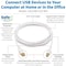 Eaton EATON USB 2.0 A To B Antibacterial Cable M/m, White, 10 Ft. 3.05 M U022AB-010-WH - alternate 3