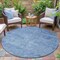 Homeroots 8' Blue And Ivory Round Abstract Washable Indoor Outdoor Area Rug 631589 - alternate 2