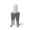 Homeroots 9" Gray Distressed Abstract Ceramic Tabletop Pillar Candle Holder 608522 - alternate 1