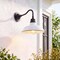 Jonathan Y Aurora 12.3 in. 1-Light Farmhouse Industrial Iron LED Gooseneck Arm Outdoor Sconce, White JYL7613A - alternate 2