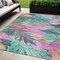 Homeroots 5' X 8' Teal Blue And Aqua Floral Washable Indoor Outdoor Area Rug 611133 - alternate 1