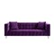 Homeroots 88" Purple Velvet Wood Sofa With Toss Pillows 543980 - alternate 2