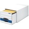 Bankers Box File Box, Steel, 12 1/2 in W, 23 1/4 in D, 10 3/8 in H, Blue, White 00311 - alternate 1