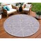 Homeroots 8' Lavender And Ivory Round Geometric Washable Indoor Outdoor Area Rug 612883 - alternate 1
