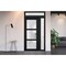 Vdomdoors Front Exterior Prehung FiberGlass Door Frosted Glass / Manux 8552 Matte Black / Sidelight and Trans MANUX8552EXD-BLK-W36+16 x H80+14-RH - alternate 1