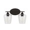 Jonathan Y Jayne 15.75" 2-Light Iron/Seeded Glass Cottage Rustic LED Vanity Light, Oil Rubbed Bronze JYL7546A - alternate 3