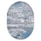 World Rug Gallery Distressed Abstract Watercolor Area Rug 5 ft x 7 ft Oval Blue 928BLUE5OV - alternate 2