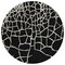 Homeroots 8' Black And Beige Round Abstract Washable Indoor Outdoor Area Rug 601106 - alternate 3