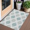 Homeroots 3' X 5' Aqua Teal Blue And Ivory Ikat Washable Indoor Outdoor Area Rug 589068 - alternate 1
