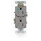 Leviton Dup Rec 15A 125V TR/HG Gry T8200-GY - alternate 1