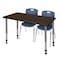 Regency Kee Adjustable Classroom Table W/ 2 Andy Stack Chairs, 60 in W, 30 in L, Neo Walnut MT6030NWAPGY40NV - alternate 1