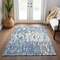 Homeroots 8' X 10' Denim Blue And Ivory Abstract Washable Indoor Outdoor Area Rug 612650 - alternate 2