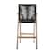 Armen Living Brielle Outdoor Light Eucalyptus Wood and Charcoal Rope Bar Height Stool LCBLBACH30 - alternate 3