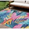 Homeroots 10' X 14' Sky Blue And Pink Floral Washable Indoor Outdoor Area Rug 611131 - alternate 1