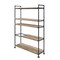 Homeroots 65" Natural And Black Metal and Wood Five Tier Etagere Bookcase 486321 - alternate 3