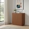 Homeroots 32in Brown Wood Accent Cabinet With Two Doors 716319 - alternate 2