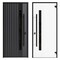 Vdomdoors Front Exterior Prehung Steel Door Ronex0144 Grey 2 Sidelight and Transom Window Sidelite Entry RONEX0144EXD-GRE-W12+36+12 X H80+16-RH-I - alternate 2