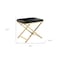 Homeroots 21" Black and Gold Faux Leather Vanity Chair 554176 - alternate 2