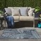 Homeroots 2' X 3' Navy Blue Sky Blue And Ivory Palm Leaf Indoor Outdoor Area Rug 573874 - alternate 1