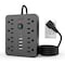 Jouleloom Power Strip Surge Protector with 8 Outlets, 4 USB and 2 USB C Ports, 5 Ft Extension Cord,  SOPOWERSTRIP14BLK - alternate 1