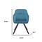 Homeroots Tufted Blue And Black Velvet and Metal Dining Arm Chair 521273 - alternate 2