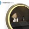 Fab Glass And Mirror Round LED Mirror 24in for Bathroom, Gold Metal Frame Lighted Vanity Mirror, Wall Mounted Circ HC24RD-FG - alternate 2