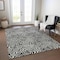 Homeroots 8' X 10' Black And Ivory Abstract Washable Indoor Outdoor Area Rug 599691 - alternate 3