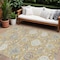 Homeroots 10' X 14' Gold Ivory And Gray Damask Washable Indoor Outdoor Area Rug 599417 - alternate 1