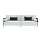 Homeroots 89" White Sofa And Toss Pillows With Silver Legs 488833 - alternate 1