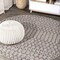 Jonathan Y Ourika Moroccan Geometric Textured Weave Natural/Black 8 ft Round Indoor/Outdoor Area Rug SMB108D-8R - alternate 1
